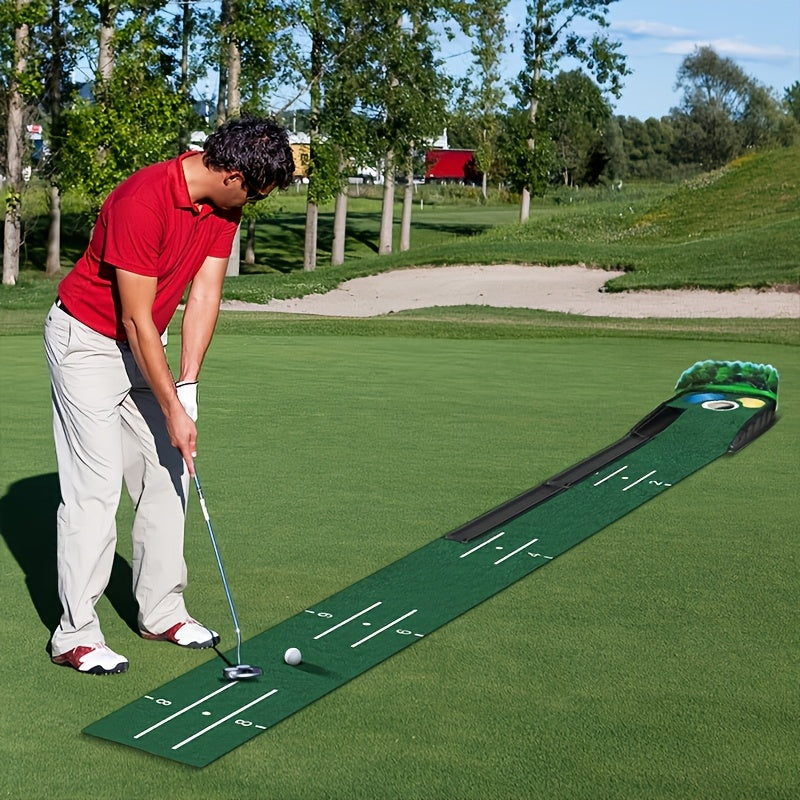 Golf Putting Mat Set with Ball Return System