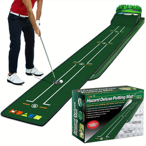 Golf Putting Mat with Ball Return with 3-Hole Design